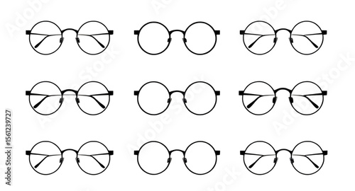 Glasses icon, Eyeglasses, Spectacles, Vision glasses, Reading glasses, Sunglasses icon, Optical glasses, Round glasses, Square glasses, Flat glasses icon, Cartoon glasses, Realistic eyeglasses, Glasse