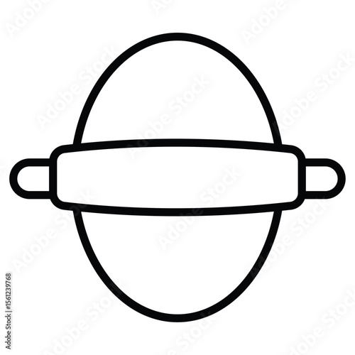 cooking roll icon Black and white outline flat sign vector
