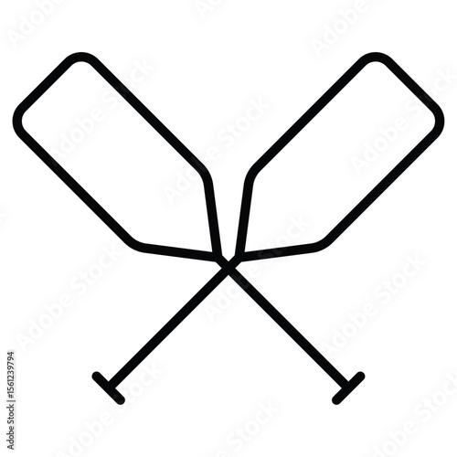 crutches icon Black and white outline flat sign vector