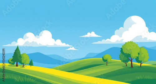 landscape with mountains and blue sky