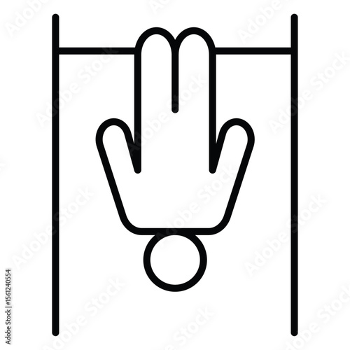 exercise hang bar icon Black and white outline flat sign vector