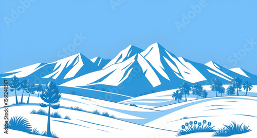 winter landscape with snow