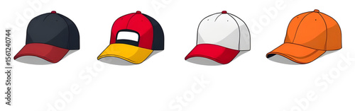 Colorful cap, Cap icon, Baseball cap, Fashion cap, Multicolor hat, Rainbow cap, Sports cap, Summer cap, Trendy cap, Bright cap, Casual cap, Cap vector, Colorful headwear, Flat cap icon, Cool cap desig