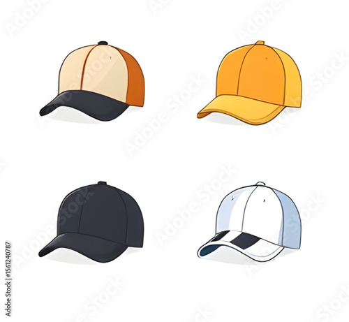 Colorful cap, Cap icon, Baseball cap, Fashion cap, Multicolor hat, Rainbow cap, Sports cap, Summer cap, Trendy cap, Bright cap, Casual cap, Cap vector, Colorful headwear, Flat cap icon, Cool cap desig