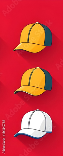 Colorful cap, Cap icon, Baseball cap, Fashion cap, Multicolor hat, Rainbow cap, Sports cap, Summer cap, Trendy cap, Bright cap, Casual cap, Cap vector, Colorful headwear, Flat cap icon, Cool cap desig