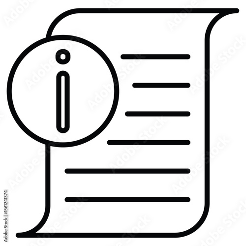 Help desk info page icon Black and white outline flat sign vector