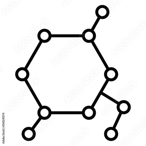 Hormones icon Black and white outline flat sign vector