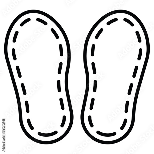 Orthopedic insoles icon Black and white outline flat sign vector