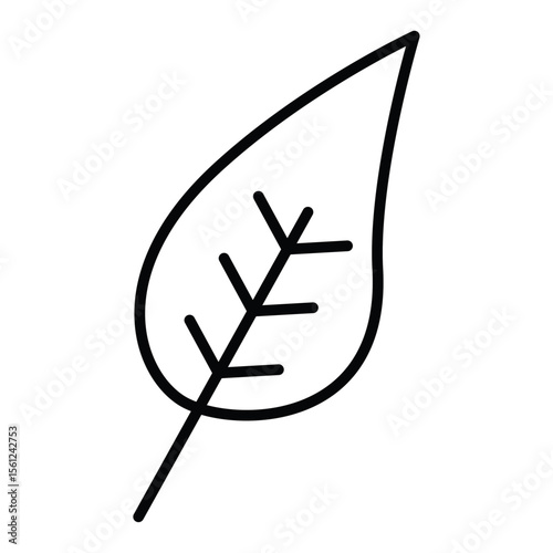 ovate icon Black and white outline flat sign vector