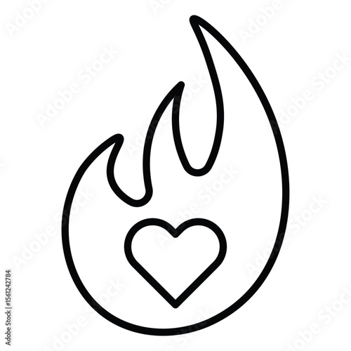 Passion icon Black and white outline flat sign vector