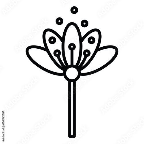 Pollen icon Black and white outline flat sign vector