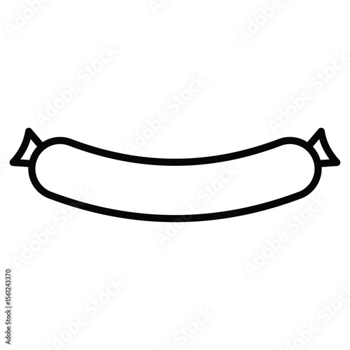 sausages icon Black and white outline flat sign vector