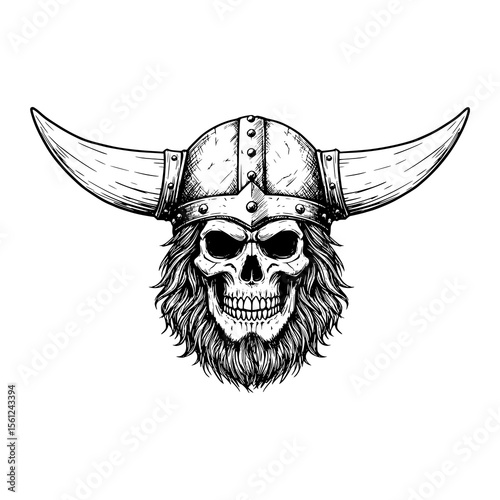 skeleton head viking warrior