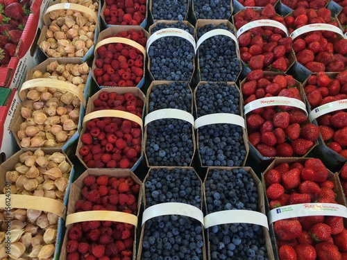 Fresh Berries for Sale at Jean-Talon Market – Montreal, Quebec, Canada