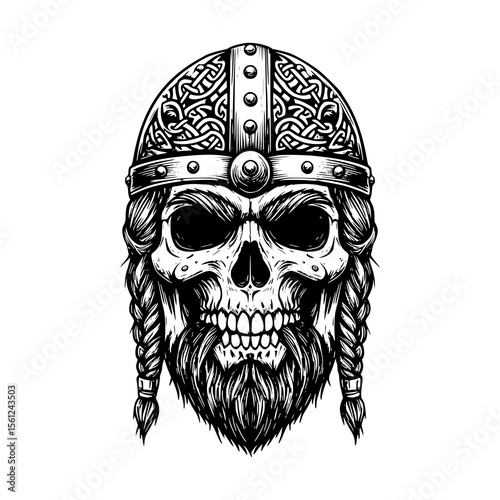 skeleton head viking warrior