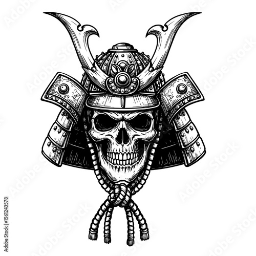 samurai warrior with skeleton head