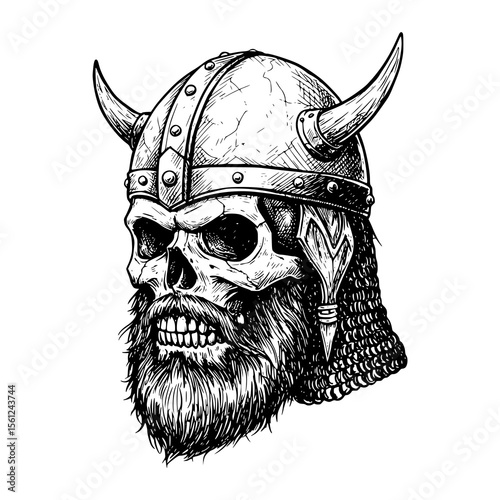skeleton head viking warrior