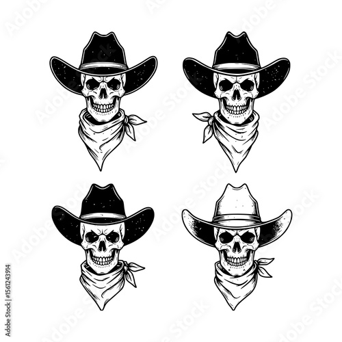skeleton head cowboy