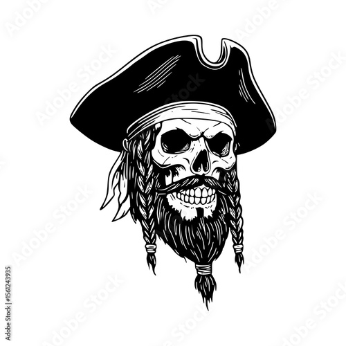 pirate skeleton head clipart