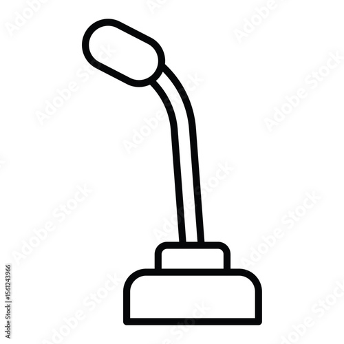 Speaker Microphone icon Black and white outline flat sign vector
