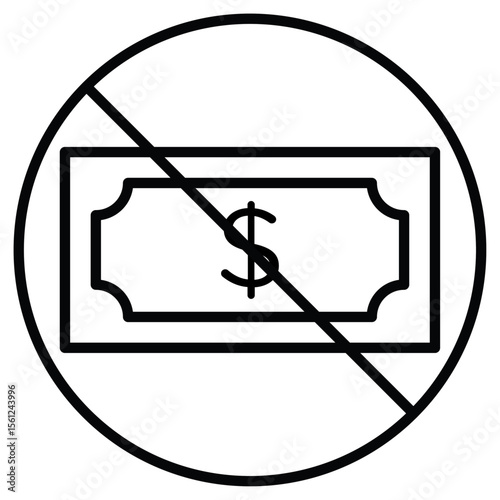Stop Corruption icon Black and white outline flat sign vector