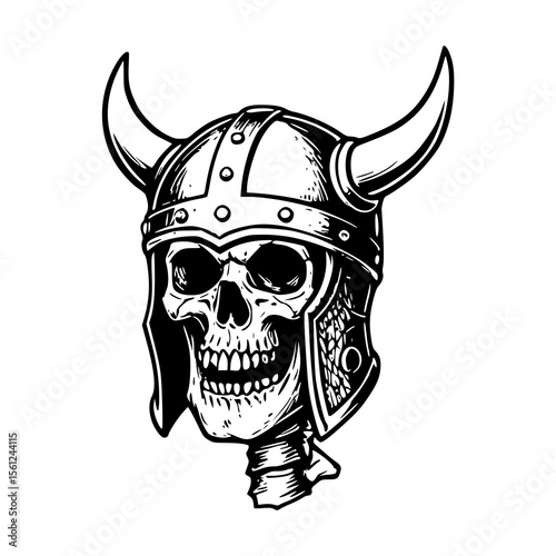 skeleton head viking warrior