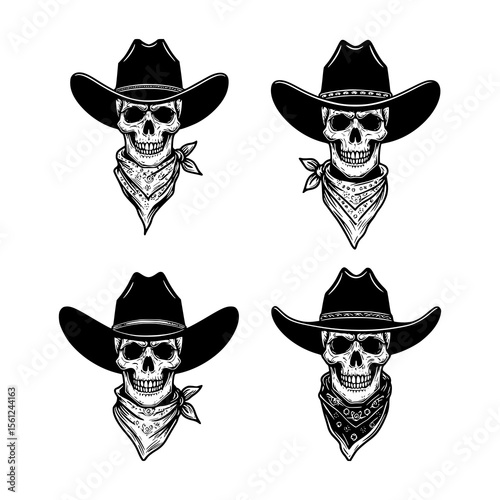 skeleton head cowboy