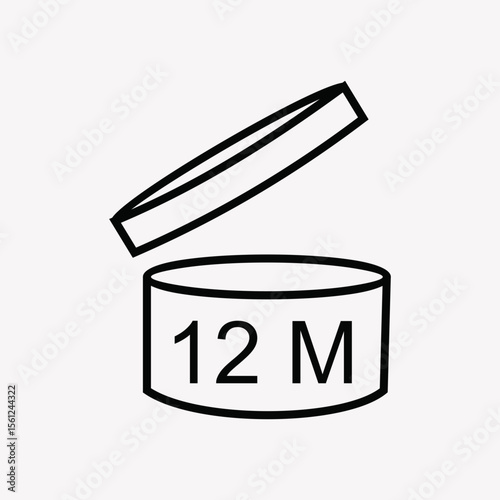 12MONTHS AFTER OPENING USE VECTOR SIGN