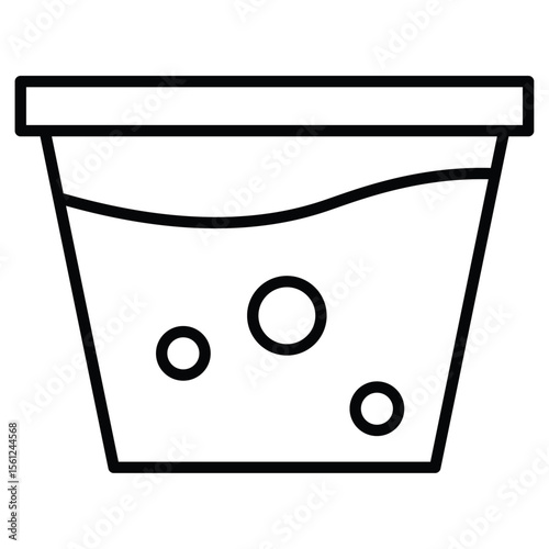 Water soak icon Black and white outline flat sign vector