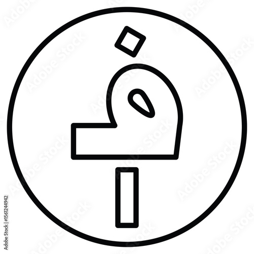 Afghan afghani currency icon Black and white outline flat sign vector