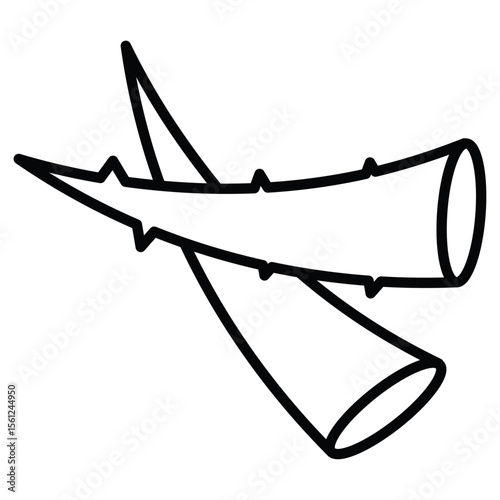 Aloe vera icon Black and white outline flat sign vector