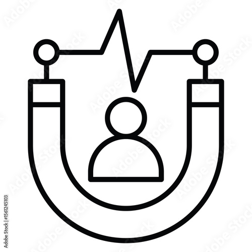 Attraction icon Black and white outline flat sign vector