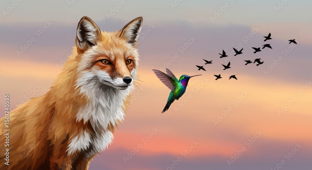Obraz premium red fox vulpes