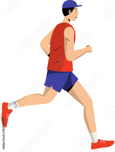 Man Running Vector Illustration