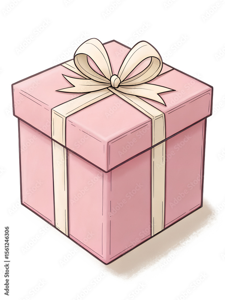 Fototapeta premium Pink Present Box with Bow