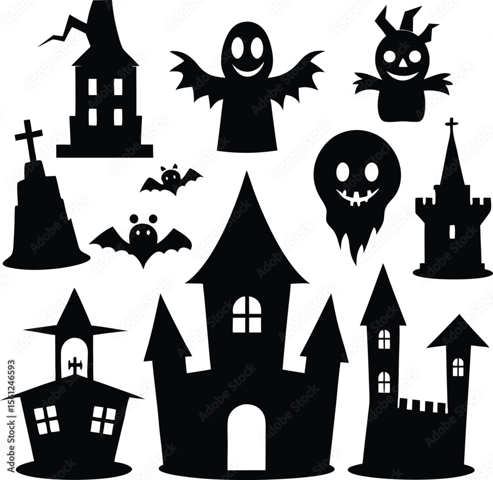 Halloween set silhouette collection Premium vector Halloween set silhouette collection Premium vector