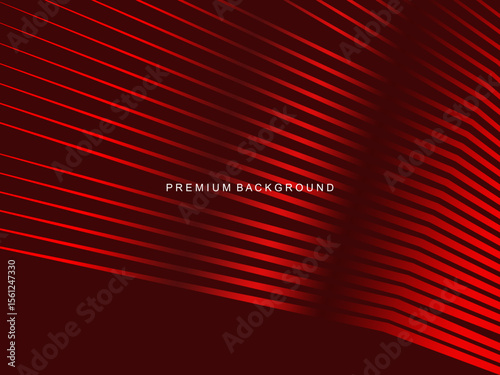 Luxurious abstract vector with crimson and fiery red geometric stripes creates a dynamic visual effect ideal for digital backgrounds, presentations or modern design elements.