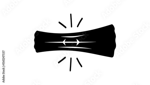 Elastic Fabric symbol, black isolated silhouette