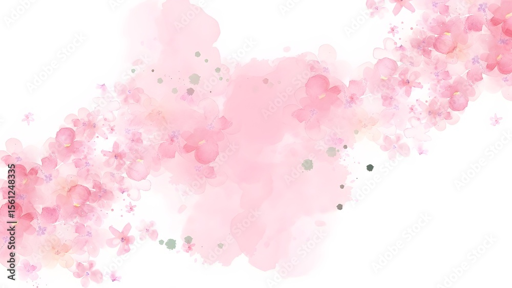Obraz premium Pink abstract watercolor background with colorful paint splashes and artistic textures