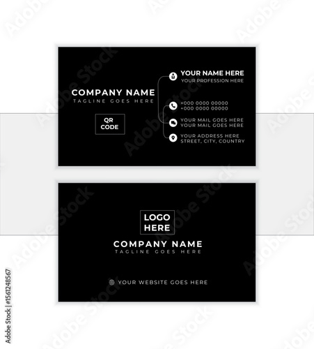 business card design template for corporate business. professional and clean modern visiting card design. Modern shape with abstract color. Luxury background. Vector illustration print template. 
    