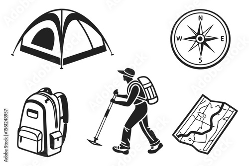 tourist with backpack and map