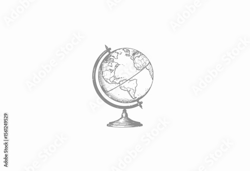 Classic globe on stand illustrating world geography and travel  
