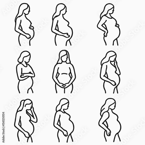 Pregnancy Journey: Wellness and Care Illustrations