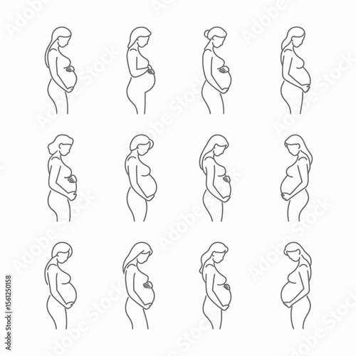 Pregnancy Journey: Wellness and Care Illustrations