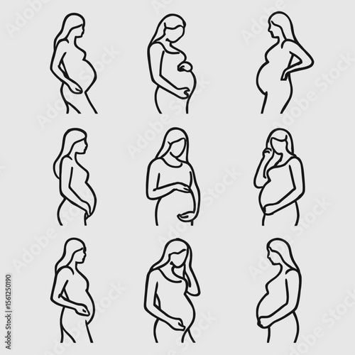 Pregnancy Journey: Wellness and Care Illustrations