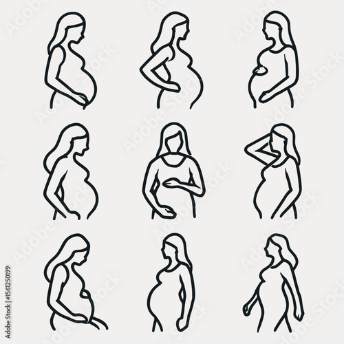Pregnancy Journey: Wellness and Care Illustrations