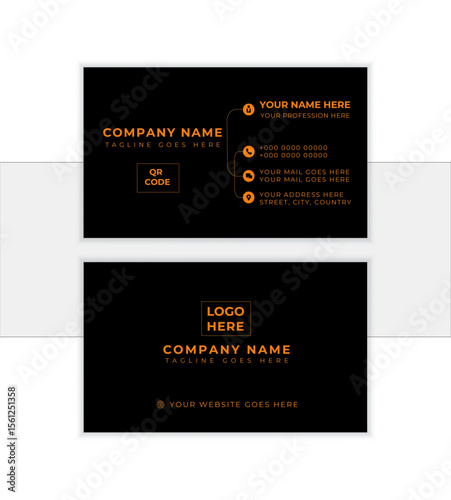 business card design template for corporate business. professional and clean modern visiting card design. Modern shape with abstract color. Luxury background. Vector illustration print template. 
    
