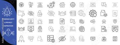 cybersecurity & privacy inspiration icon set 