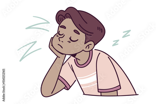 Peaceful Slumber: A serene illustration depicting a figure in deep sleep. Their eyes closed, and a gentle "Z" emanating, the artwork captures tranquility and rest.