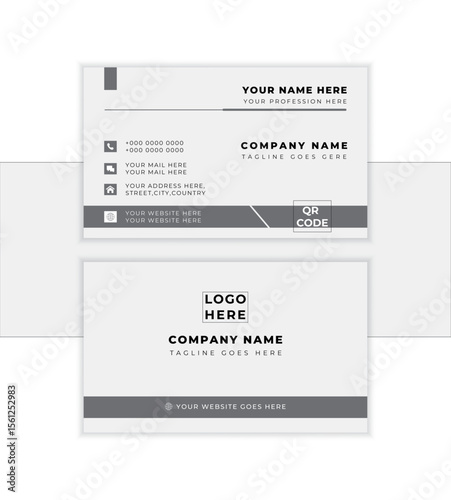 business card design template for corporate business. professional and clean modern visiting card design. Modern shape with abstract color. Luxury background. Vector illustration print template. 
    